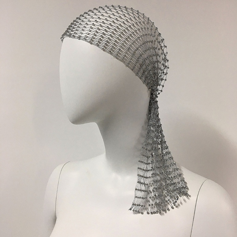 Khăn Trùm Đầu Dạng Lưới Đính Đá Lấp Lánh
