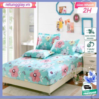 SET GA GỐI COTTON POLLY BONG HOA,KÍCH THƯỚC 1M8X2M