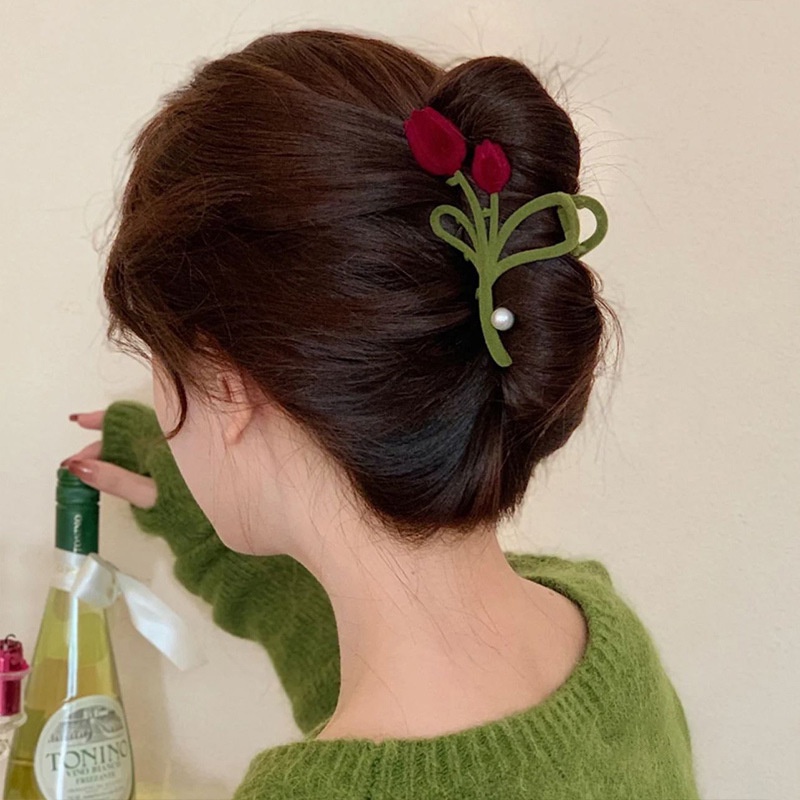 Kẹp Tóc Hình Hoa Tulip Phong Cách Vintage Cho Nữ