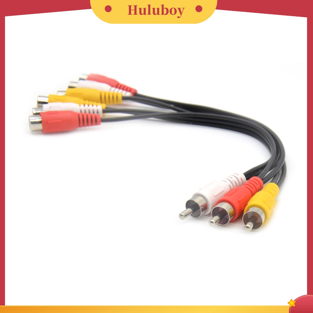 Huluboy| Dây cáp AV DVD chia nhánh 3 đầu cắm RCA sang 6 lỗ cắm RCA chuyên dụng