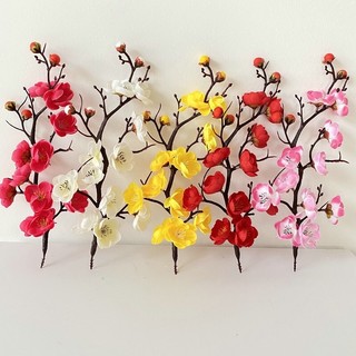Cành Hoa Đào Giả Mơ Bơ Loại Cành Ngắn 47cm - Cành Đào Giả Cổ Ngắn 30cm Trang Trí Oản, Giỏ Quà, Phụ Kiện chụp Ảnh