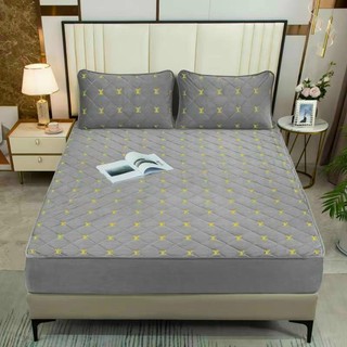 Bộ ga trần bông + 2 vỏ gối trần bông cotton poly dầy dặn cực ấm
