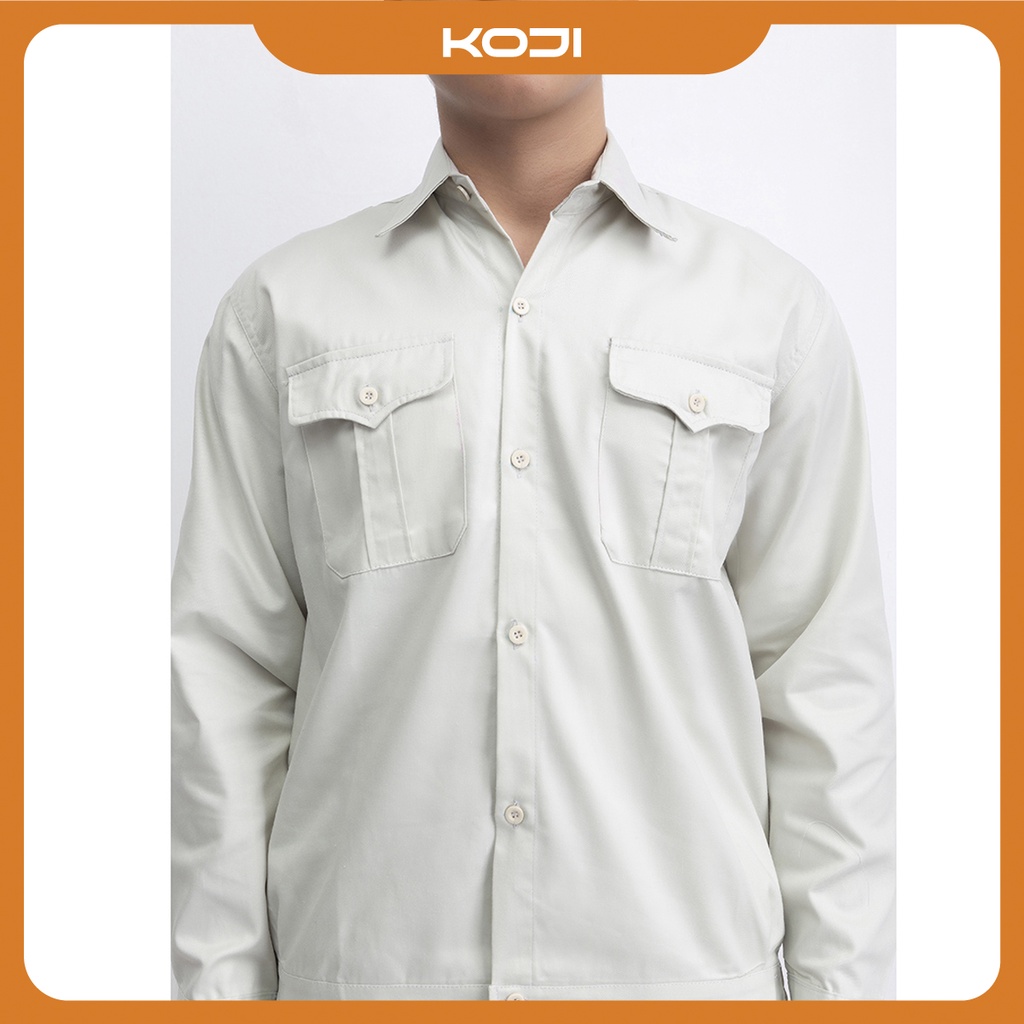 Bộ quần áo bảo hộ lao động KJ213 màu ghi sáng