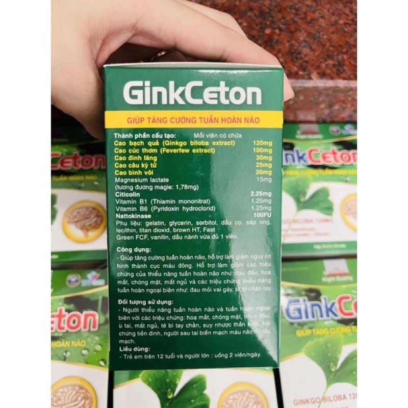 GinkCeton hộp 10 vỉ 100 viên