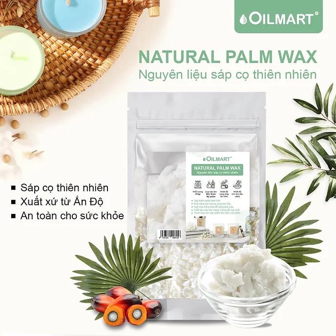 Sáp Cọ Mềm Oilmart Natural Palm Wax, Làm Nến Thơm, Mỹ phẩm Handmade