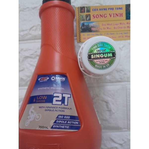 Nhớt Thơm 2 Thì Orange 700ml Và Phụ Gia 70ml Cao Cấp Cho Xe Xipo pha tương 7 Lần thay nhớt