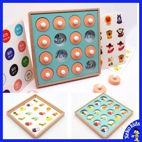 Đồ Chơi Gỗ Thông Minh Phát Triển Trí Tuệ Cho Bé Trai, Gái. Bộ Xếp Hình Lật Mở Rèn Luyện Trí Nhớ Cho Trẻ Em 1 2 3 4 5 Tuổi