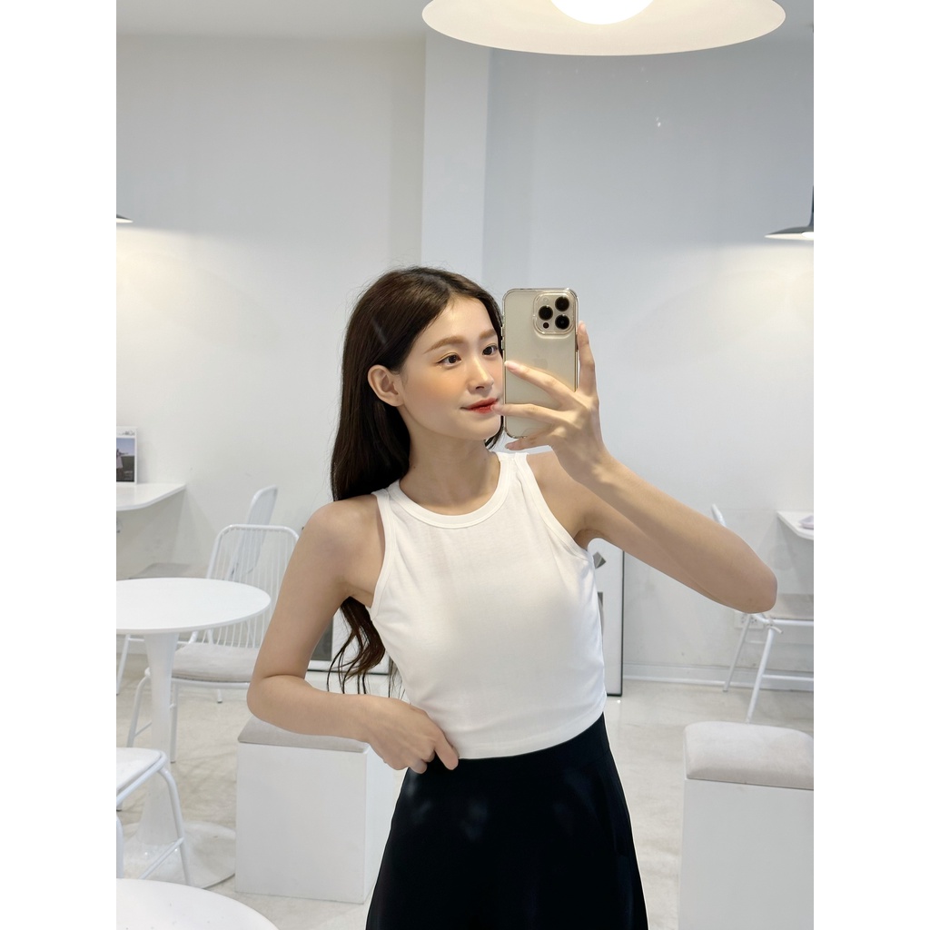 YU CHERRY | Áo ba lỗ croptop không xù lông Basic Tank Top YA441