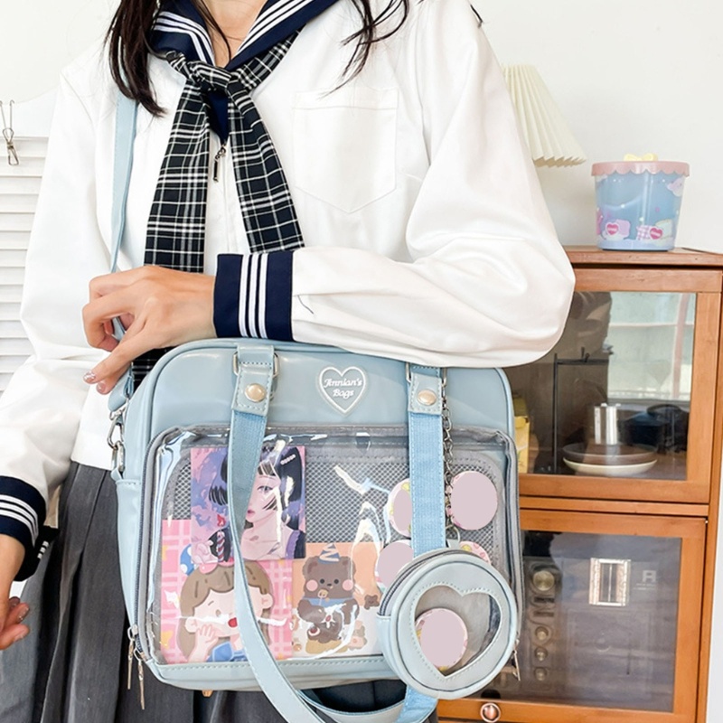 Túi Xách Da PU Trong Suốt Phong Cách Nhật Bản Cho Nữ