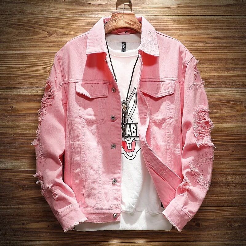 Áo Khoác Denim Mỏng Dáng Rộng Phối Rách Kiểu Hàn Quốc Thời Trang Mùa Xuân Cho Cặp Đôi 1225