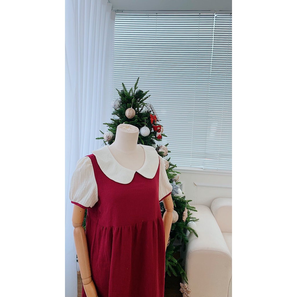 Đầm babydoll phối Giáng sinh cực dễ thương