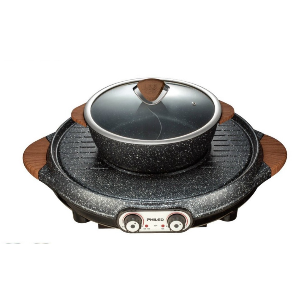 BẾP LẨU 2 NGĂN KÈM NƯỚNG PHILEO PH-366