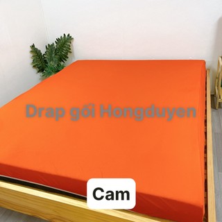 Bộ Drap/ga thun trơn cam KO Mền/Chăn 1m6/1m8 (chân nệm dưới 15cm).drap gối codipa