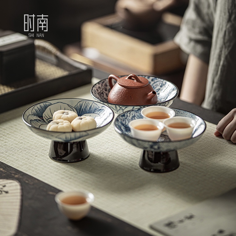 Dreamerhouse Khay Đựng Trái Cây / Snack Bằng Gốm Sứ Trắng Xanh Dương Tươi Mới Cao Cấp Cho Phòng Khách Gia Đình N