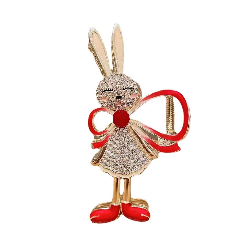Kẹp Tóc Hình Thỏ Đính Đá Lấp Lánh Dễ Thương Chất Lượng Cao Cho Nữ Giới