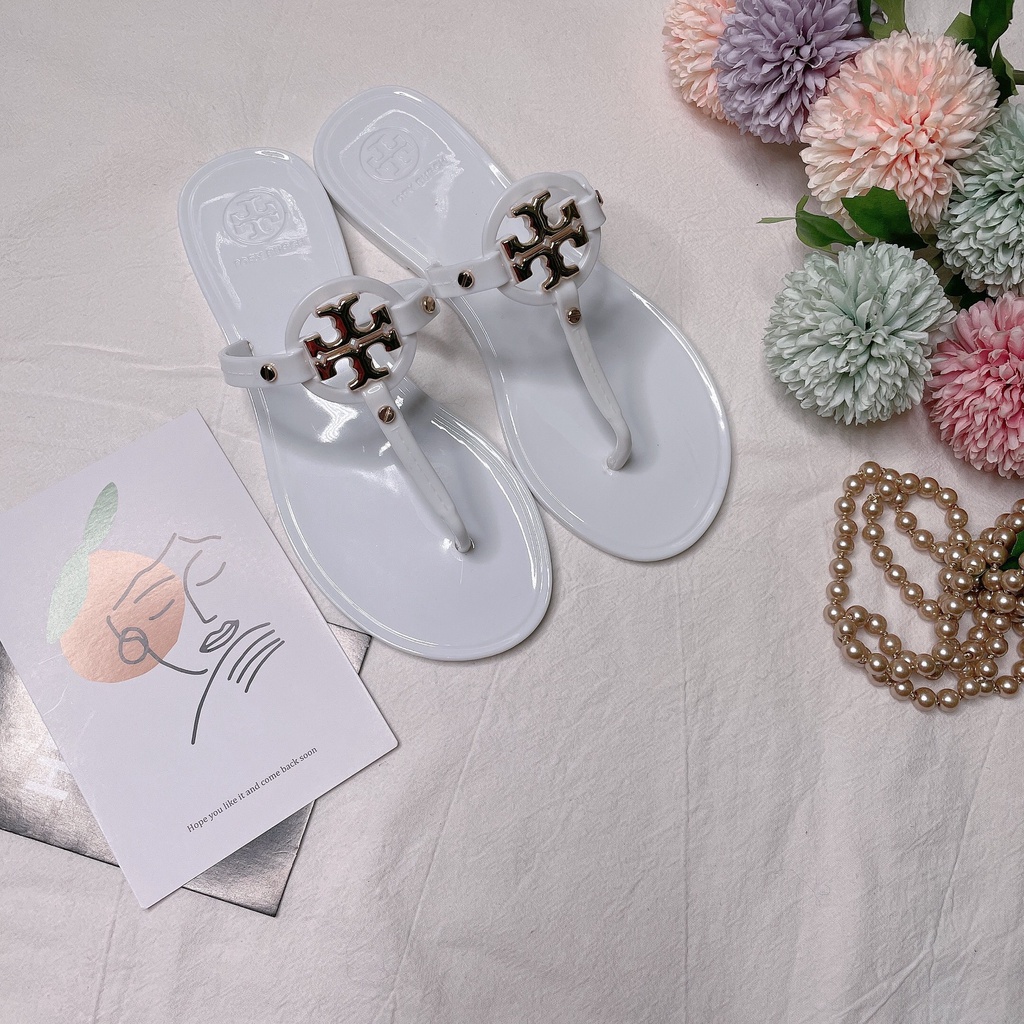 Giày Sandal Đế Bệt Mùa Hè Dây Chữ T Bằng Kim Loại Thời Trang Cho Nữ