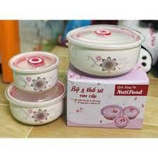 Bộ thố sứ 3 món cao cấp Quà tăng từ Wakodo