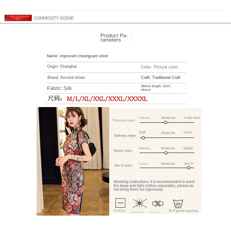 Sườn Xám Cách Tân Chất Liệu Satin Cao Cấp Thời Trang Theo Phong Cách Trung Hoa