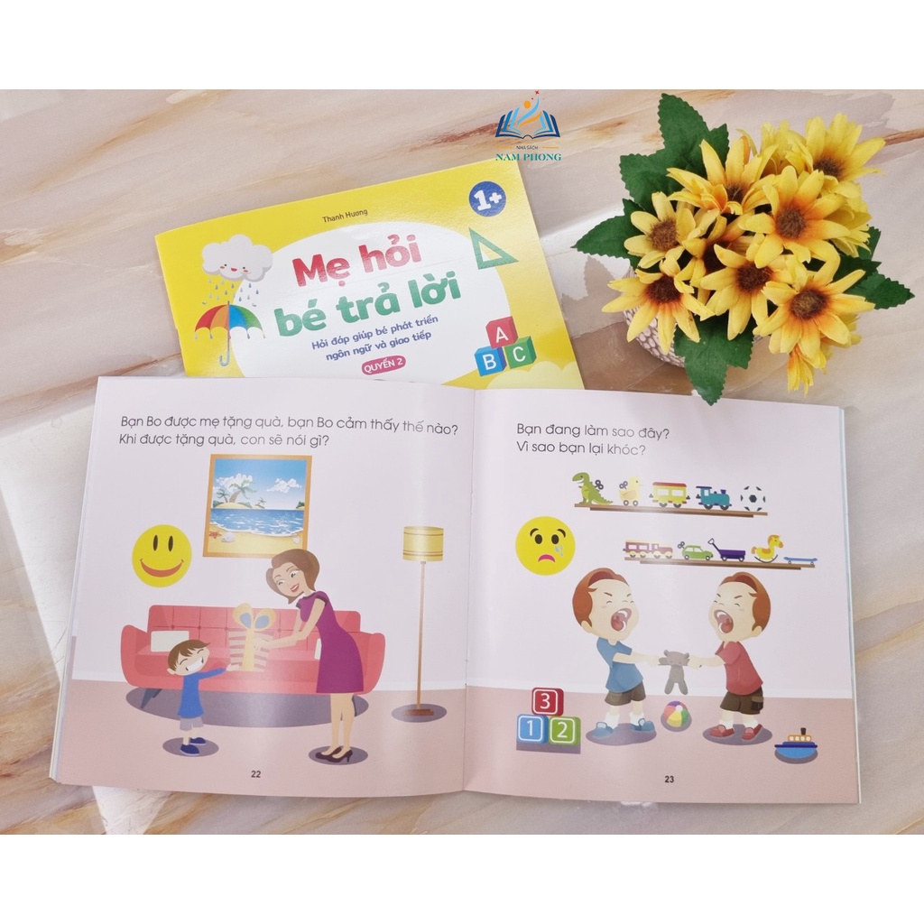 Sách - Mẹ hỏi bé trả lời - Bộ 3 cuốn - Giúp bé phát triển ngôn ngữ và giao tiếp cho bé trên 1 tuổi - Tặng kèm bút