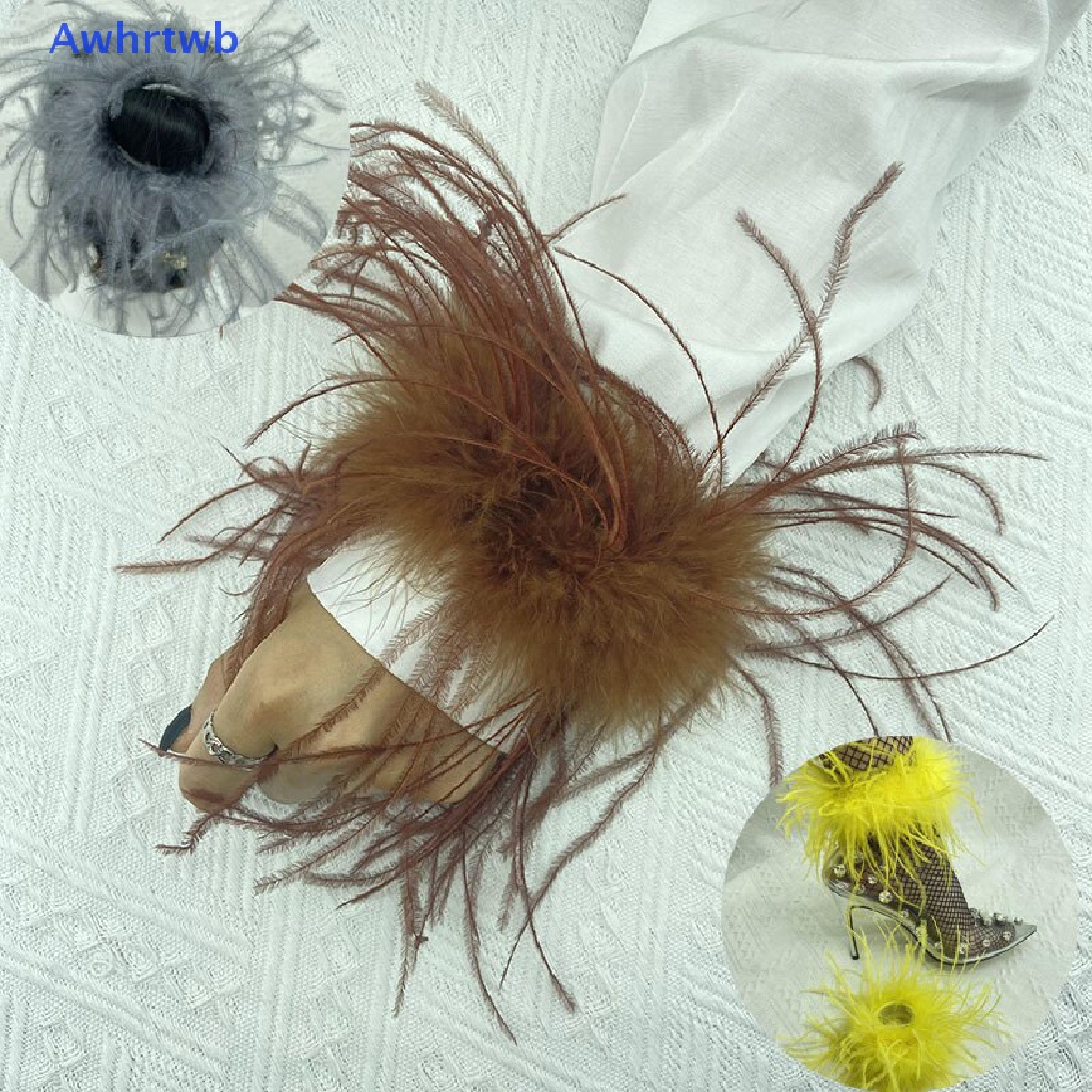Awhrtwb Lông Đà Điểu Màu Trơn Phối Lông Vũ Phụ Kiện Trang Sức Dự Tiệc Dành Cho Nữ Mới