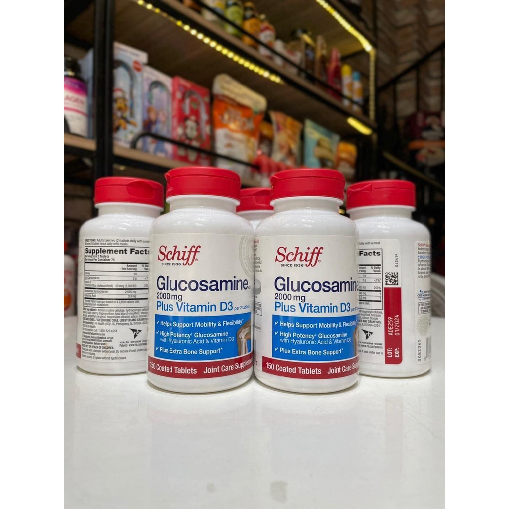 Glucosamine Schiff MSM 2000mg plus D3 hỗ trợ xương khớp