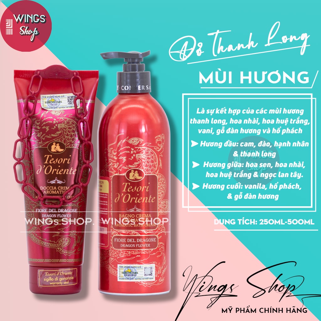 Sữa tắm xích Tesori d'Oriente cao cấp giúp trắng da, hương nước hoa 250ml-500ml | Wings Shop
