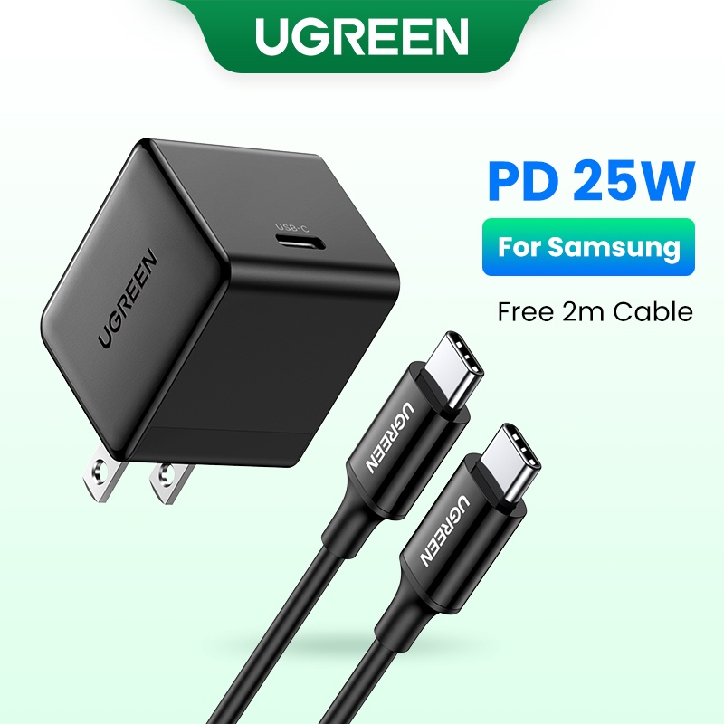Ugreen USB C Sạc 25W Hỗ Trợ Loại C PD Sạc Nhanh Sạc Điện Thoại Di Động Cho Samsung S20 S21 Ultra Xiaomi 10 Pro Máy Tính Bảng