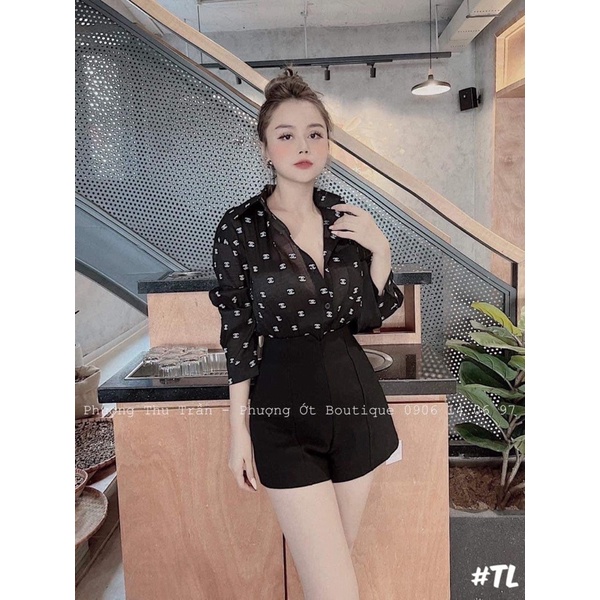 Áo sơ mi channel voan tơ