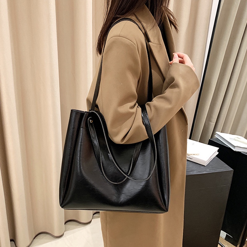 Túi Đeo Vai Da pu Sức Chứa Lớn Phong Cách Cổ Điển Cho Nữ