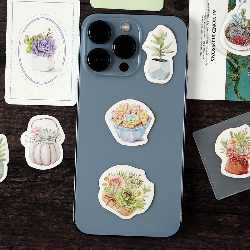 Bộ 46 Miếng Dán Trang Trí Sổ Tay Hình Cây Cối Dễ Thương