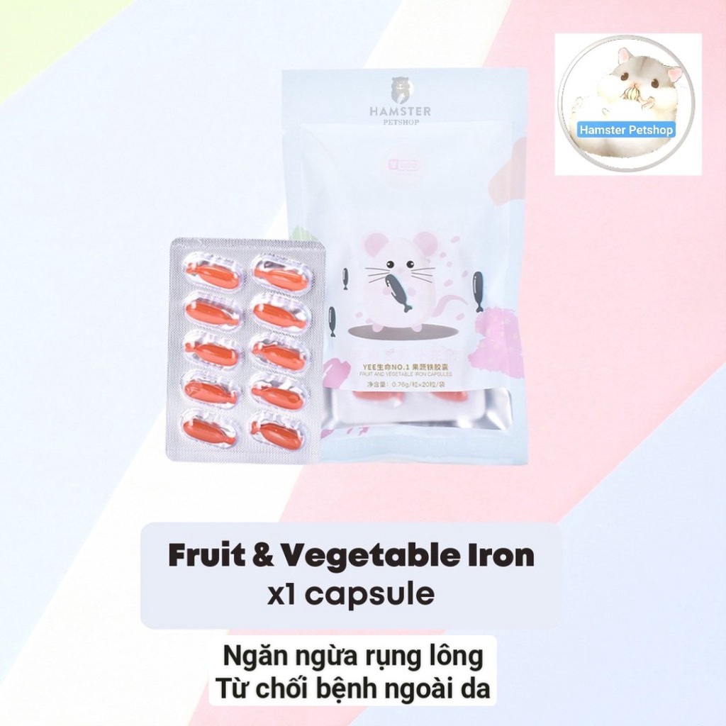 1 bịch (2 vỉ ) cá con bổ dưỡng yee cho Hamster ,SÓC, NHÍM,RAT