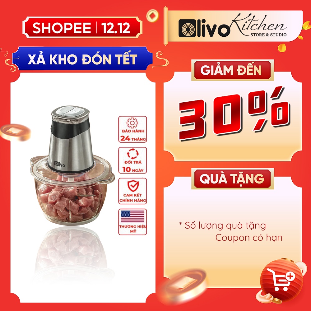 Máy Xay Thực Phẩm Đa Năng OLIVO FC21 - Công Suất 500W - Bảo Hành 24 Tháng - Thương Hiệu Mỹ - Hàng Chính Hãng