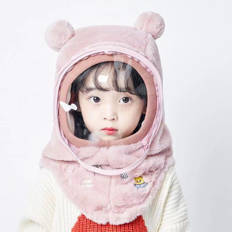 Mũ em bé mùa đông ấm khăn quàng cổ mũ có kính cho bé