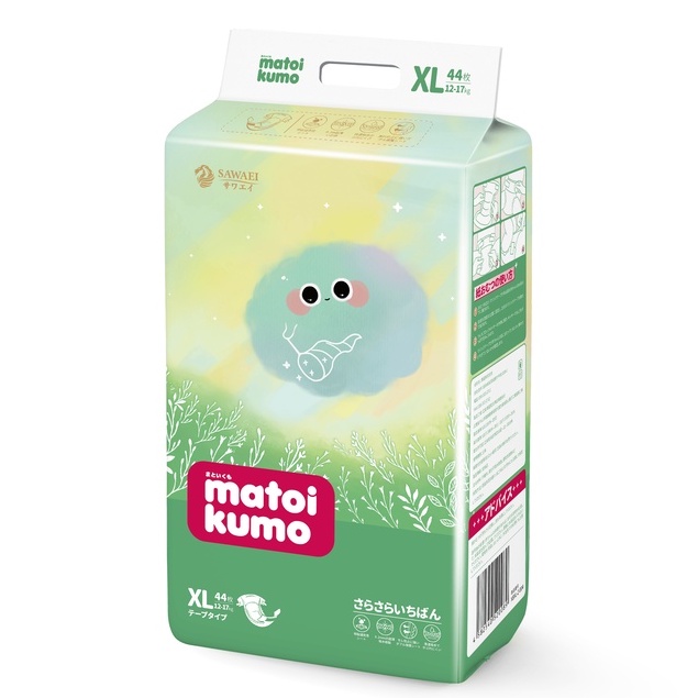 Combo 1 thùng 6 bịch tã dán size XL nhãn hiệu MATOI KUMO dòng Extremely Thin xuất xứ Nhật Bản cho bé 12~17kg