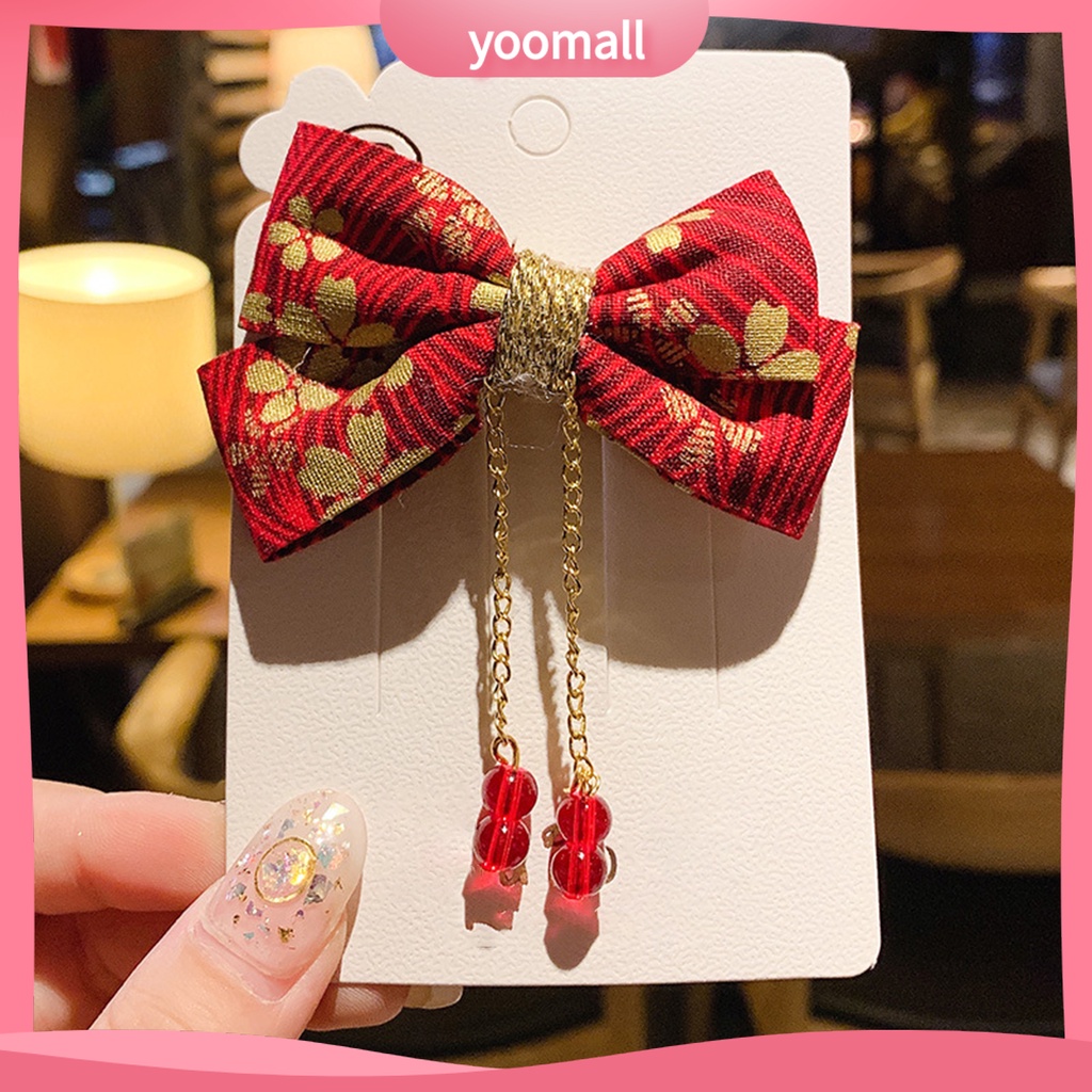 Kẹp Tóc Tua Rua Phong Cách Trung Hoa Cổ Điển Mừng Năm Mới Cho Bé Gái