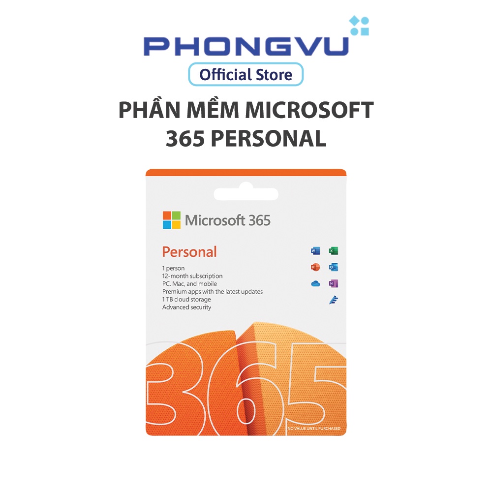 Phần mềm Microsoft 365 Personal - 12 tháng - Dành cho 1 người