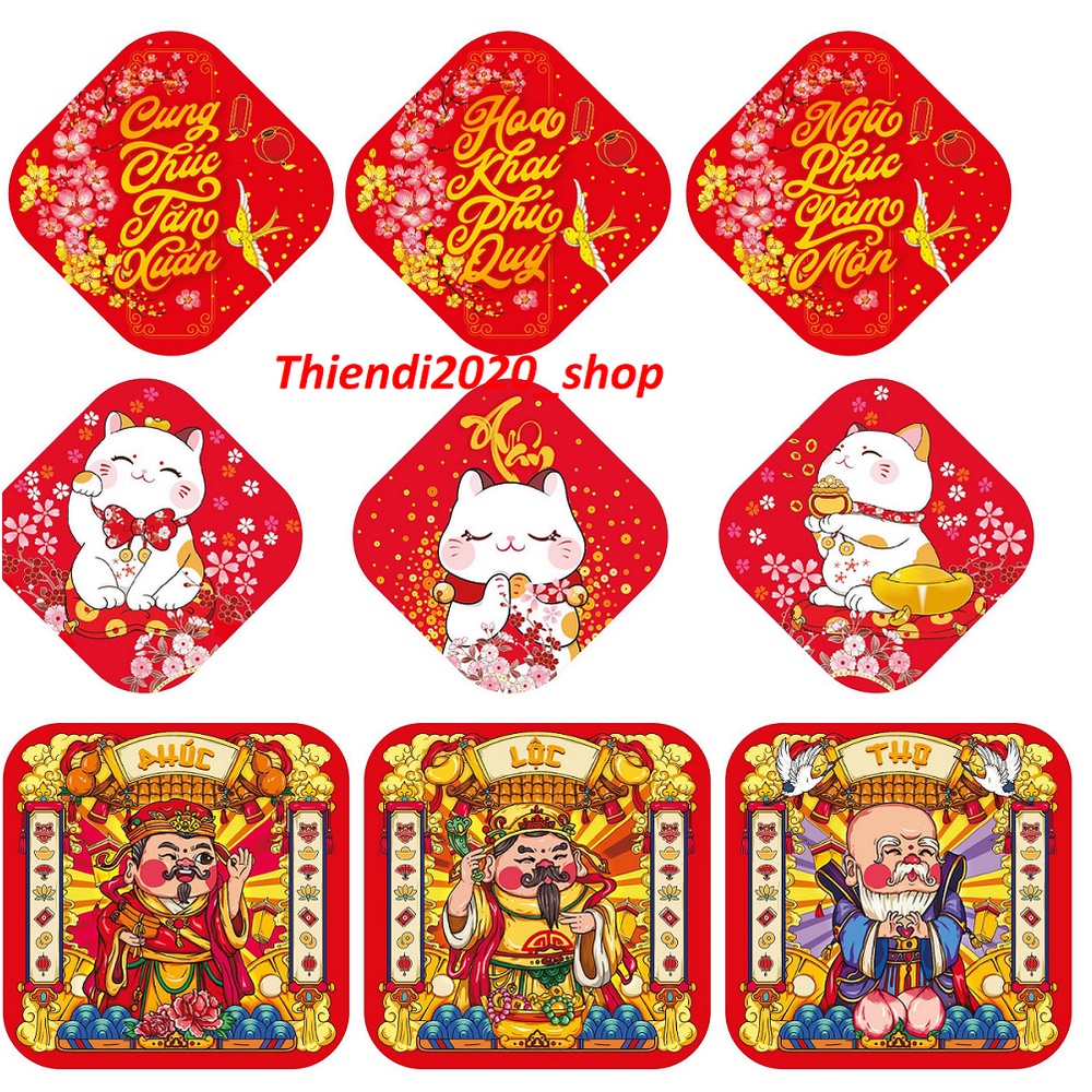 TDTT_Tem Tết , Tem Chúc Mừng Năm Mới trang trí hộp bánh, kẹo, mứt ngày TẾT_STICKER NIÊM PHONG HỘP GIẤY