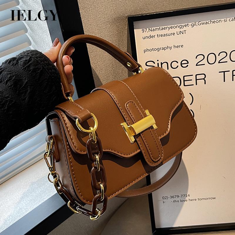 Túi Đeo Chéo Màu Nâu Phong Cách retro Thời Trang Cho Nữ