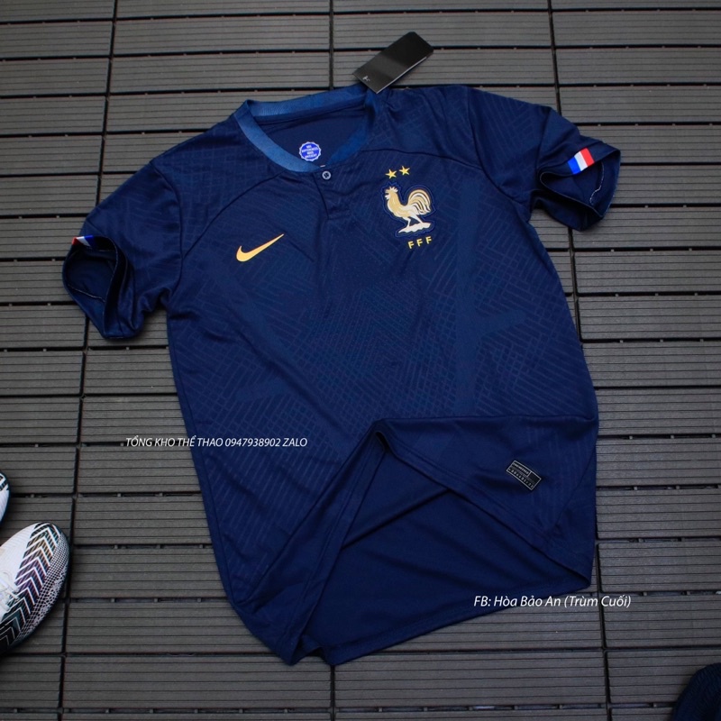 Áo tuyển pháp wc 2023 - set bộ quần áo đá banh đội tuyển Pháp  màu xanh than mẫu chính thức WC 2022 phom 45-90kg