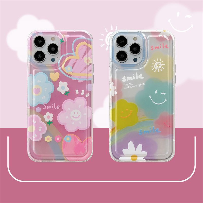 Ốp Điện Thoại TPU Mềm Trong Suốt Chống Sốc In Hình Hoa Cho IPhone 14 13 12 11 Pro XS Max X XR 7 8 6 6S Plus