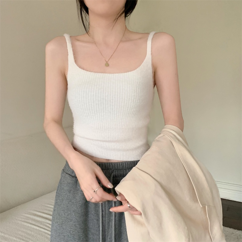 Áo Dệt Kim Sát Nách Phối Lông Ấm Áp Cá Tính