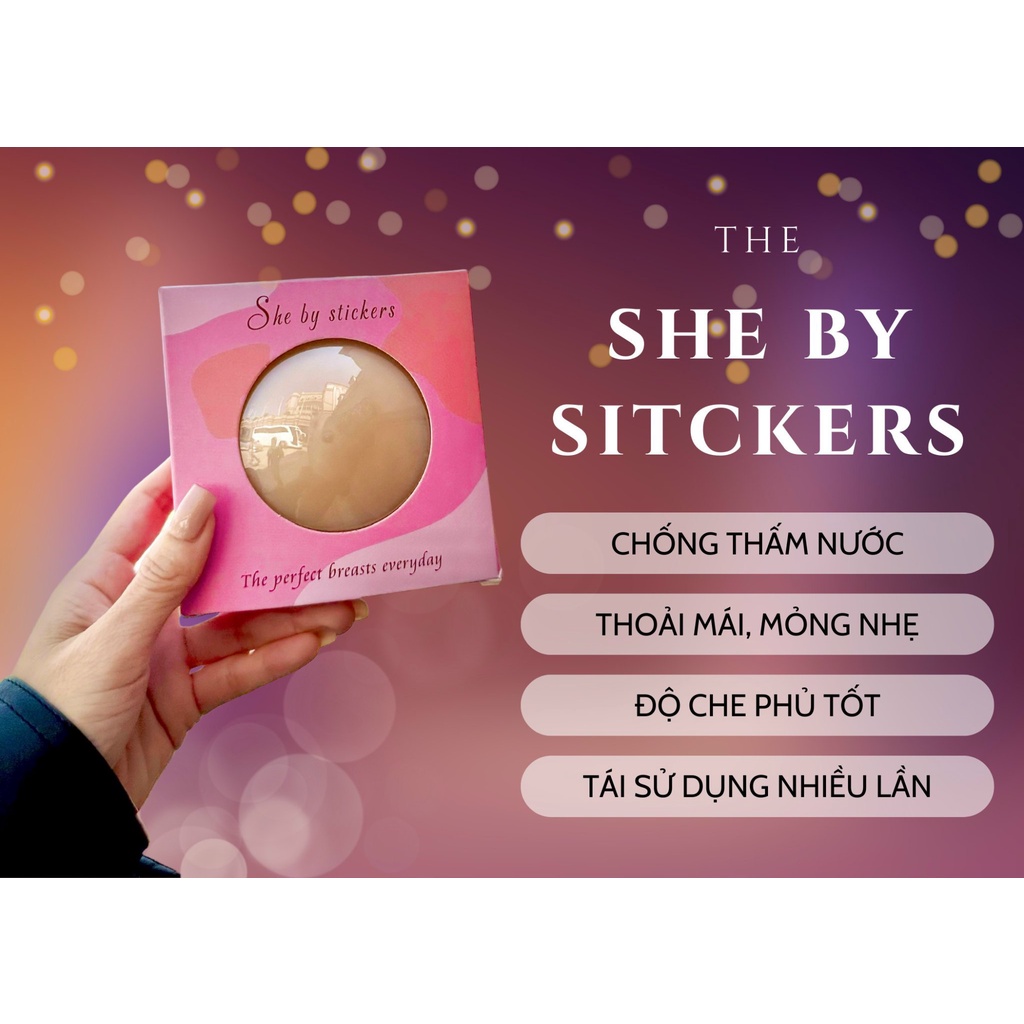 Miếng dán ngực Silicone She by stickers Không keo siêu mỏng độ bám dính ...