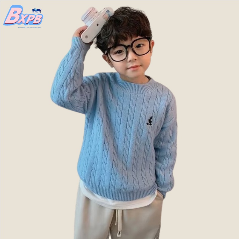 Áo sweater cổ tròn dáng rộng thoải mái thời trang cho bé trai 3-15 tuổi 110 - ảnh sản phẩm 1