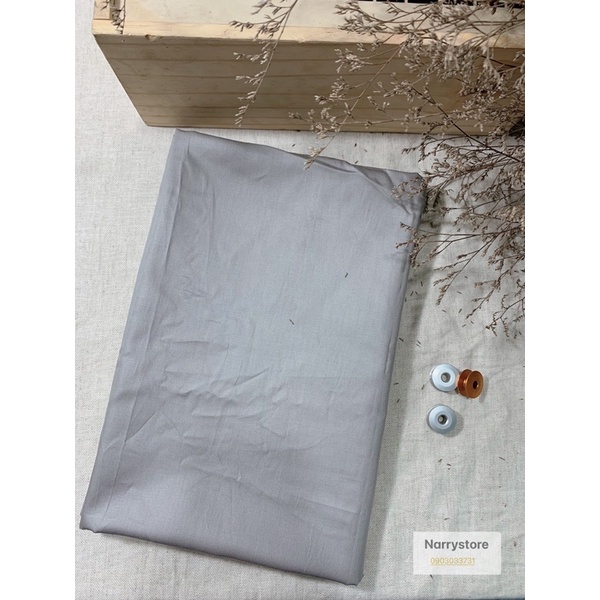 Vải cotton satin Hàn Quốc màu trơn may ga gối hoặc phối