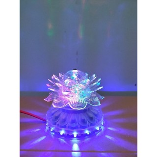 Đèn led hoa sen xoay tròn. đèn bàn thờ.