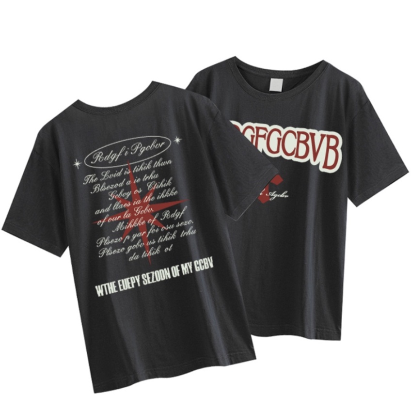 Áo Thun Nữ Ngắn Tay Cổ Tròn In Hình Phong Cách vintage Hàn Quốc