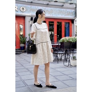 (Ảnh thật) Váy dạ tweed phối viền
