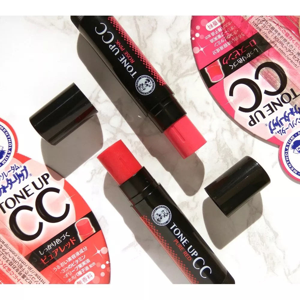 SON DƯỠNG MÔI CHỐNG NẮNG SPF20 PA++ ROHTO CC TONE UP MÀU ĐỎ