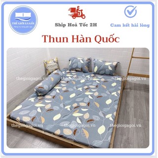 [HCM] Bộ Drap Thun Lạnh Hàn Quốc 4 món ( 1 ga bọc + 2 vỏ gối nằm + 1 vỏ gối ôm)