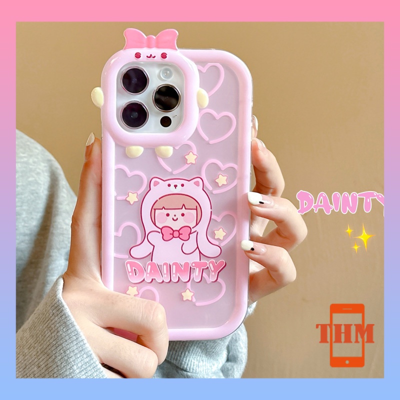 Ốp lưng iphone Con gấu nhỏ bé bé gái phim hoạt hình màu hồng vỏ điện thoại hình quái vật nhỏ Cho Iphone 6 / 6S / 6splus / se / 7 / 7plus / 8 / 8plus / X / xs / xsmax / 11 / 12 / 13 / 14 / Plus / pro / pro max-6002